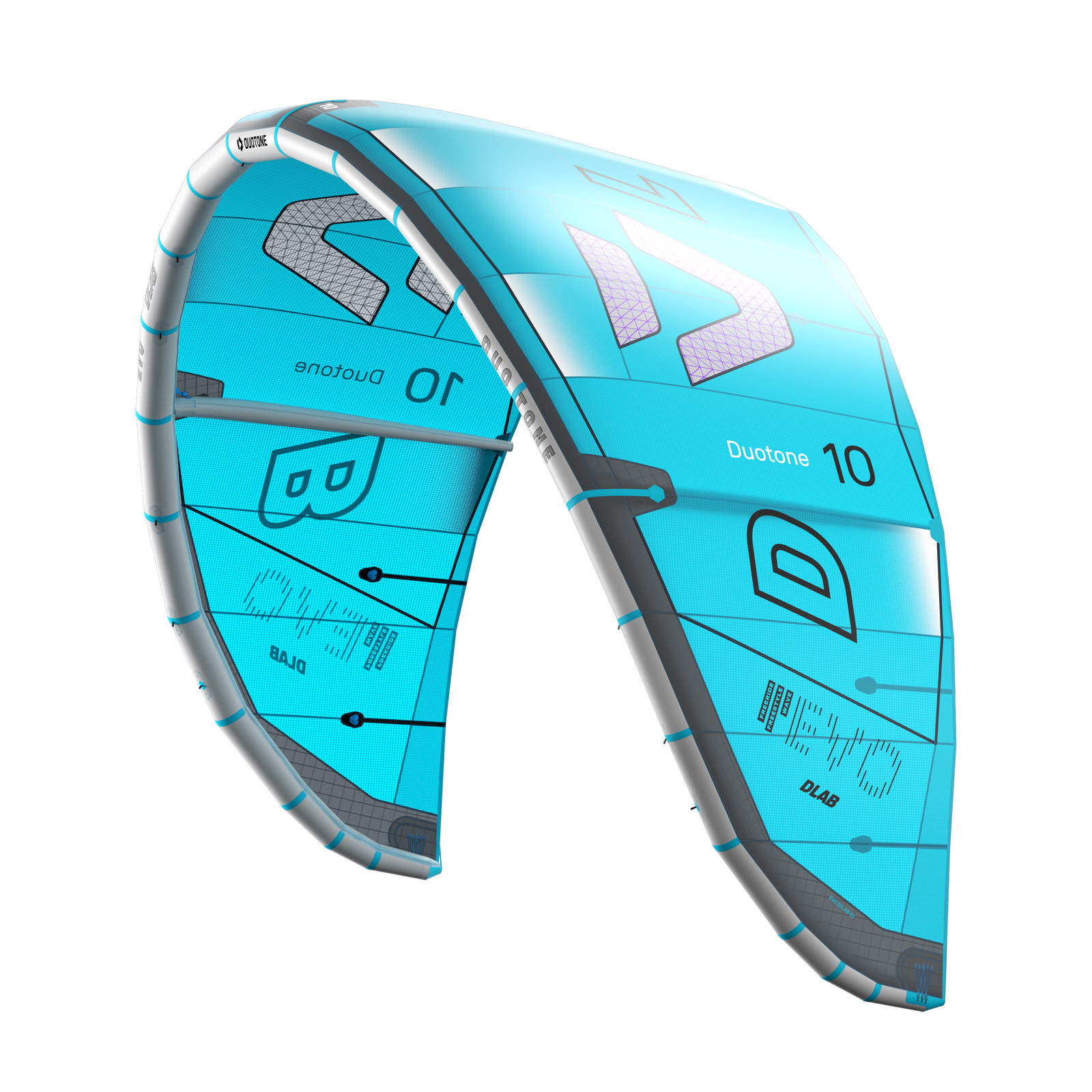 Official Duotone Evo D/LAB 2027 kite in cyan
